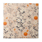 Bloemen botanische sinaasappels tegeltje (Voorkant)
