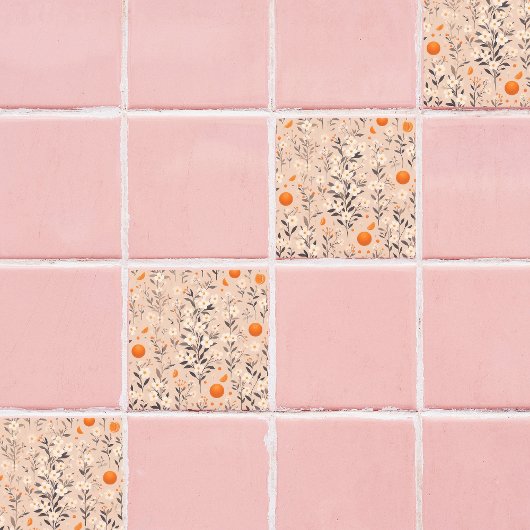 Bloemen botanische sinaasappels tegeltje