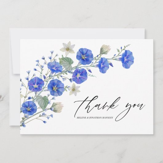 Bloemen Botanische Wildbloem Moderne Elegante Brui Bedankkaart (Voorkant)
