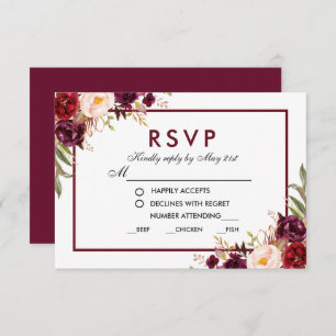 Bloemen Bourgogne Trouwmaaltijd RSVP BG