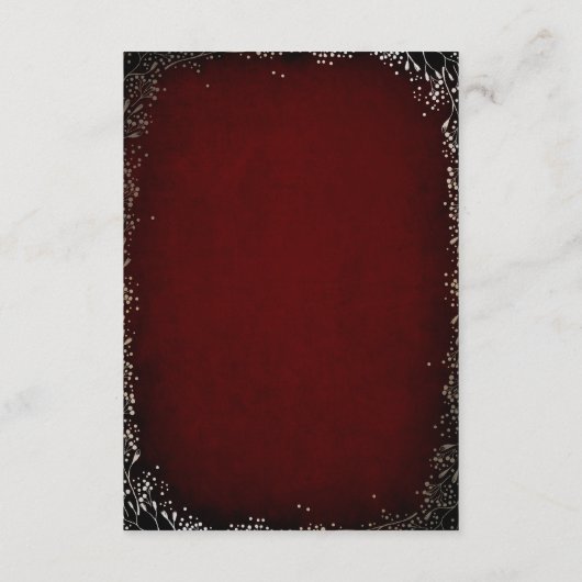 Bloemen Bourgondië en goud bruiloft informatie gas Informatiekaartje (Achterkant)