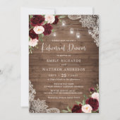 Bloemen Bourgondië rustiek hout kant repetitie din Kaart (Voorkant)