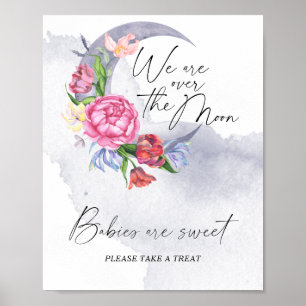 Bloemen boven de maan Baby's zijn lief Poster