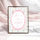 Bloemen Bow Meisje Baby shower Mom-osa Bar Poster