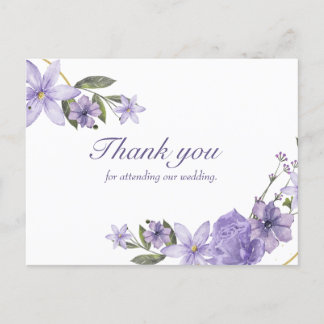 Bloemen briefkaart bruiloft dank u