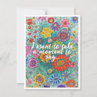 Bloemen Briefkaart gedrukt van originele artwork.