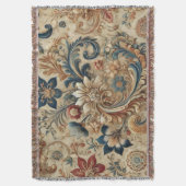   Bloemen Brokaat Patroon 2 Deken (Voorkant Verticaal)
