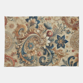   Bloemen Brokaat Patroon 2 Theedoek