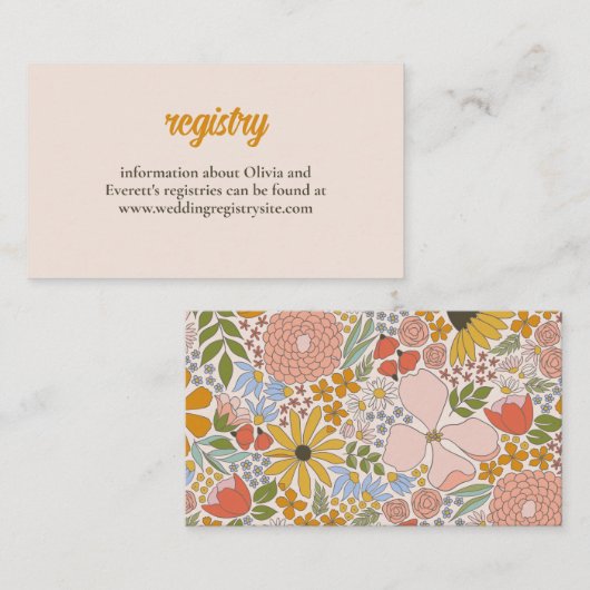 Bloemen Bruids Douche Uitnodiging Insert (Voorkant / Achterkant)