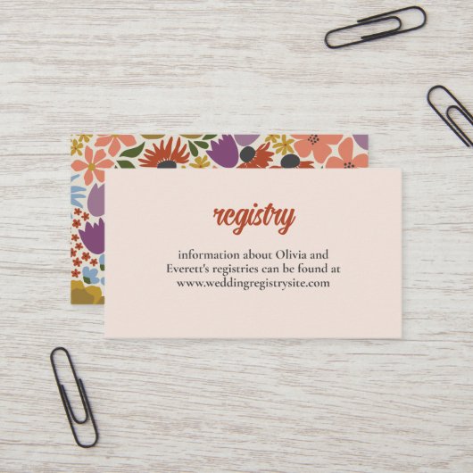 Bloemen Bruids Douche Uitnodiging Insert (Voorkant / Achterkant in situ)