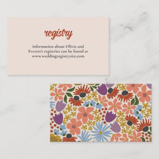 Bloemen Bruids Douche Uitnodiging Insert (Voorkant / Achterkant)