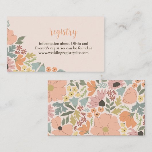 Bloemen Bruids Douche Uitnodiging Insert (Voorkant / Achterkant)