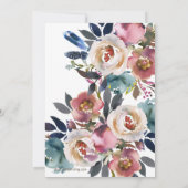 Bloemen Bruids Douche Uitnodiging Zomer Herfst Roz (Achterkant)