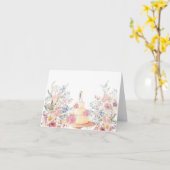 Bloemen bruidstaart kaart (Gele Bloem)