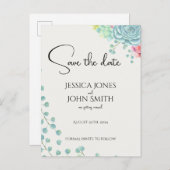 Bloemen bruiloft aankondiging botanische waterverf (Voorkant / Achterkant)