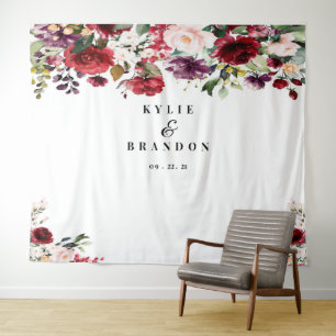 Bloemen Bruiloft Achtergrond, Fotohokje Bord Wandkleed