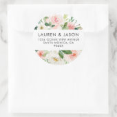 Bloemen bruiloft Adresetiketten, rustiek, Boho Ronde Sticker (Tas)