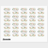 Bloemen bruiloft Adresetiketten, rustiek, Boho Vierkante Sticker (Vel)