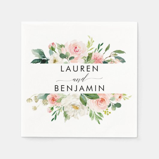 Bloemen bruiloft, Boho, rustiek, moderne bruiloft Servet (Voorkant)