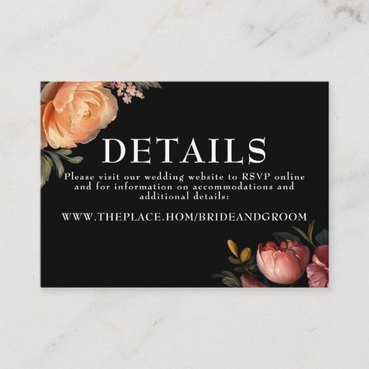 Bloemen bruiloft details kleine behuizing Kaart (Voorkant)