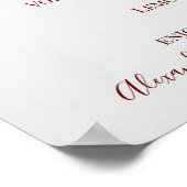 Bloemen Bruiloft Dranken Menukaart Bord Poster (Hoek)