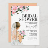 Bloemen Bruiloft Feest Uitnodiging Template (Voorkant / Achterkant)