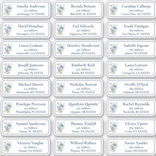 Bloemen  bruiloft gast Adresetiketten Sticker (Voorkant)