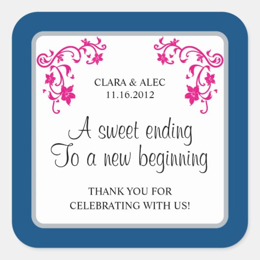 Bloemen bruiloft gunst Sticker (Voorkant)