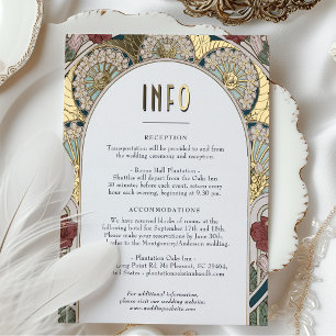 Bloemen Bruiloft Informatie Kaart Dusty Blue