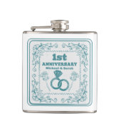 Bloemen bruiloft Jubileum jaar Heupfles (Voorkant)