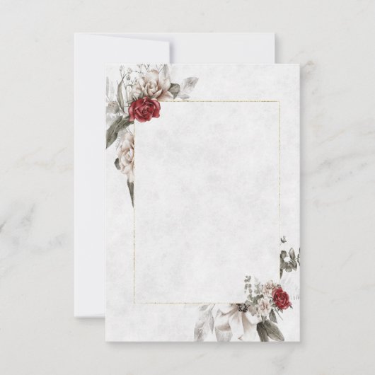 Bloemen bruiloft op budget in rood en mist kaart (Voorkant)