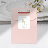  Bloemen Bruiloft Paar Initialen Monogram Vierkante Sticker