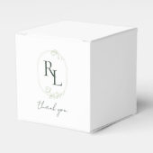  Bloemen Bruiloft Paar Monogram Dank u Bedankdoosjes (Voorkant Zijde)