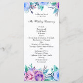 Bloemen bruiloft programma blauw. Boho ceremonieka (Voorkant)