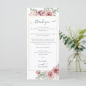 Bloemen bruiloft receptie dank u plaats kaart (Staand voorkant)