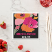  Bloemen Bruiloft Servet - Namen & Datum (Insitu)