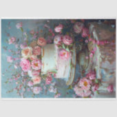  Bloemen Bruiloft Taart Voedsel Bakkerij Decoupage Tissuepapier (Voorkant)