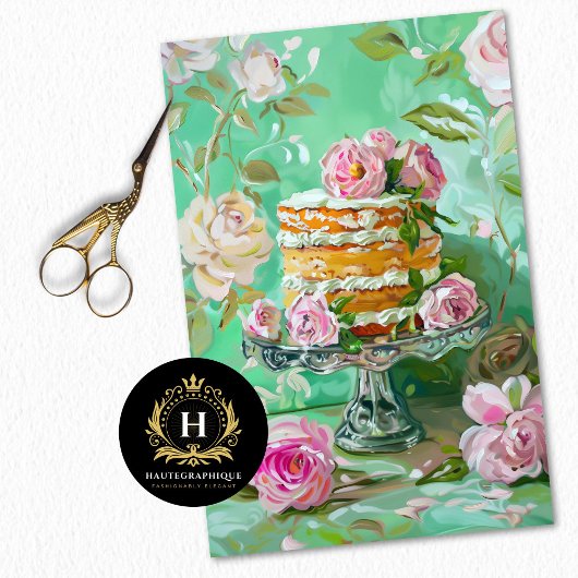  Bloemen Bruiloft Taart Voedsel Bakkerij Decoupage Tissuepapier