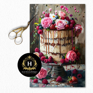  Bloemen Bruiloft Taart Voedsel Bakkerij Decoupage Tissuepapier