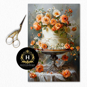  Bloemen Bruiloft Taart Voedsel Bakkerij Decoupage Tissuepapier