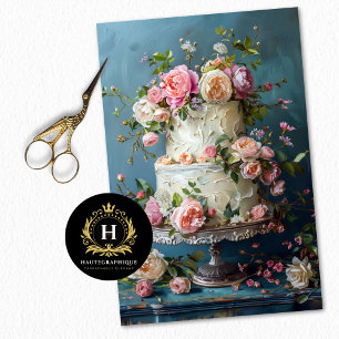  Bloemen Bruiloft Taart Voedsel Bakkerij Decoupage Tissuepapier