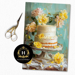  Bloemen Bruiloft Taart Voedsel Bakkerij Decoupage Tissuepapier