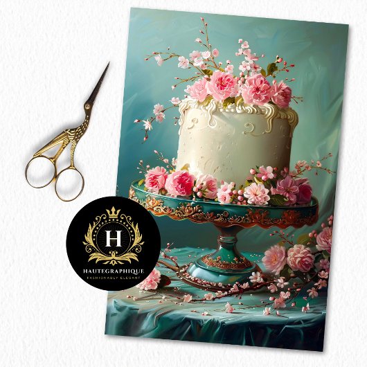  Bloemen Bruiloft Taart Voedsel Bakkerij Decoupage Tissuepapier