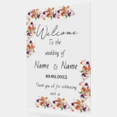 Bloemen bruiloft teken acryl bord (Hoek)