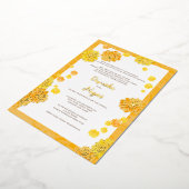 Bloemen bruiloft uitnodigen Kaart - goudsbloem ont (Gedraaid)