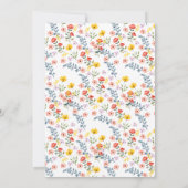 Bloemen bruiloft uitnodiging met Waterverf bloemen (Achterkant)