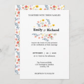 Bloemen bruiloft uitnodiging met Waterverf bloemen (Voorkant / Achterkant)