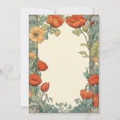 Bloemen bruiloft uitnodiging - Retro-  (Achterkant)