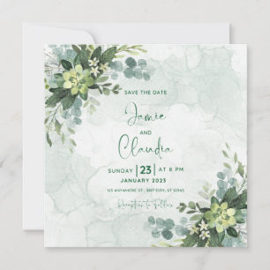 Bloemen bruiloft uitnodiging Save The Date