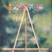 Bloemen bruiloft Welkom acryl teken Acryl Bord (Neutraal)